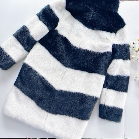 J.Crew Collection Faux Fur Topcoat in Stripe - Picture 9 of 14